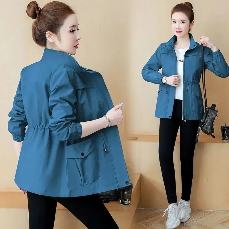 Women's Jackets Korean 2024 New Spring Long Sleeves Casual Outerwear Female Basic Lapel Windproof Cardigann