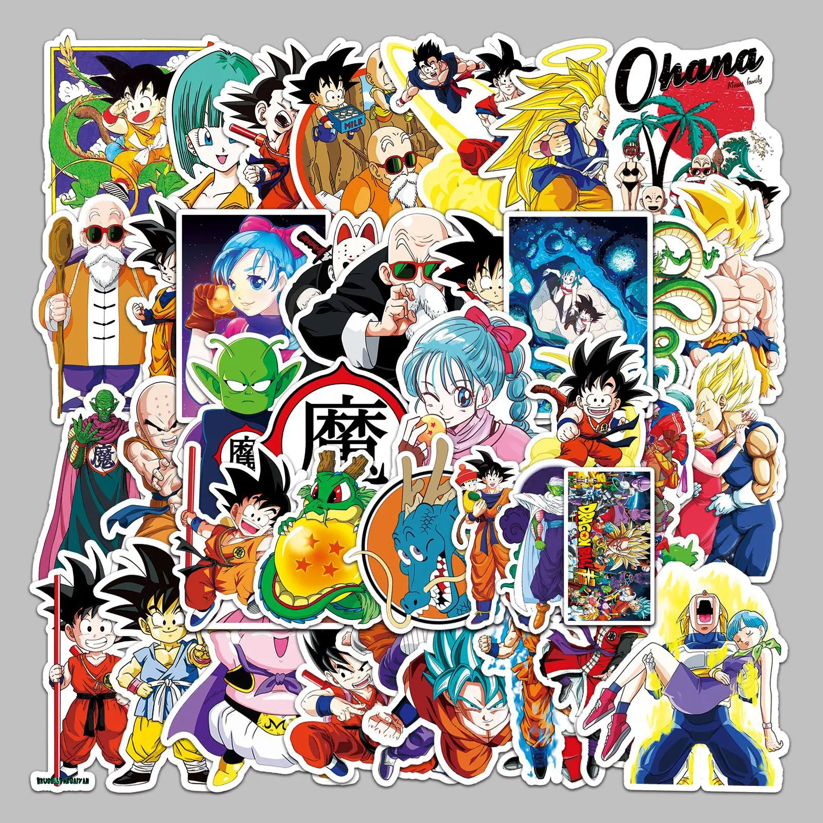 50pcs Anime Cartoon Dragon Ball Personalized Fashion Graffiti Luggage Laptop Car Waterproof Sticker