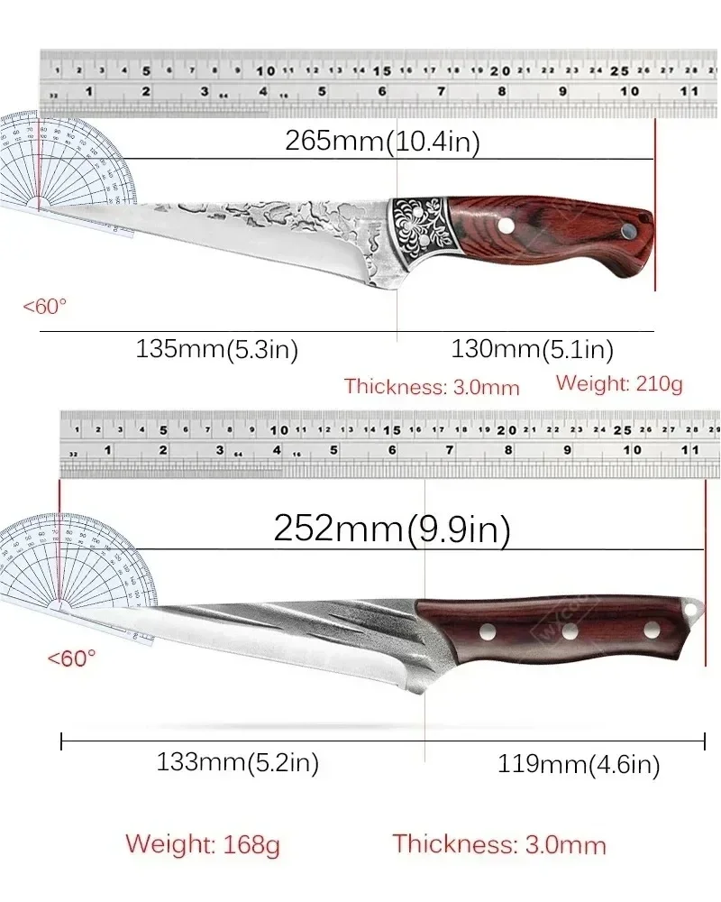 WXCOO Professional Chef Knife Sharp Multifunctional Kitchen Knives Stainless Steel Meat Slicer Fruit Peeler Kitchen Acceesories