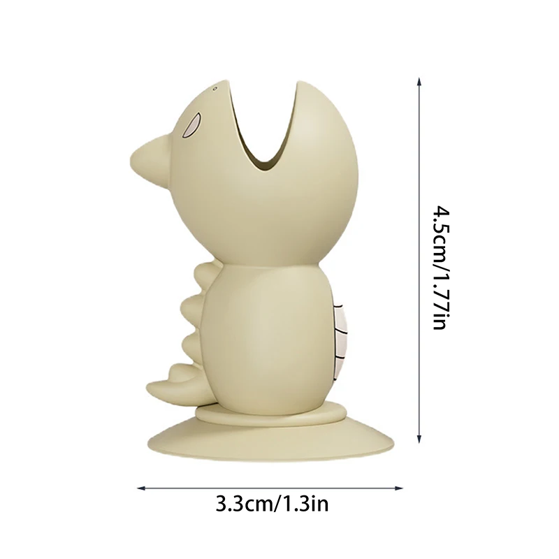 HUA ฝาครอบแปรงฟันหมวกขาตั้งน่ารักยืนแบบพกพาหัวแปรงสีฟันน่ารักไดโนเสาร์รูปร่างซิลิโคนดูดถ้วย