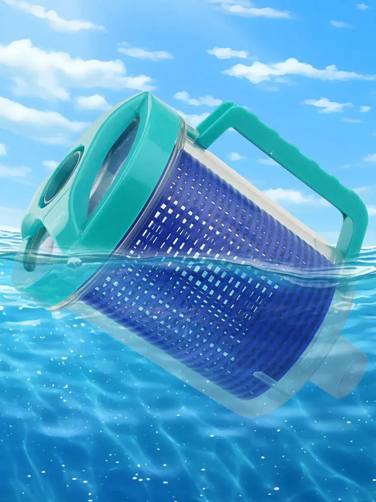 

Inline Pool Leaf Canister Pool Leaf Catcher with 5 Skimmer Socks Leaf Trap Pool Leaf Collector for Swimming Pool Cleaner