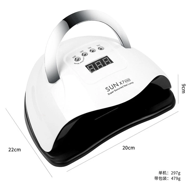 180W UV LEDネイルドライヤーランプ、ジェルポリッシュ硬化用57個のビーズ付き、X7MAXポータブルネイルアートツール