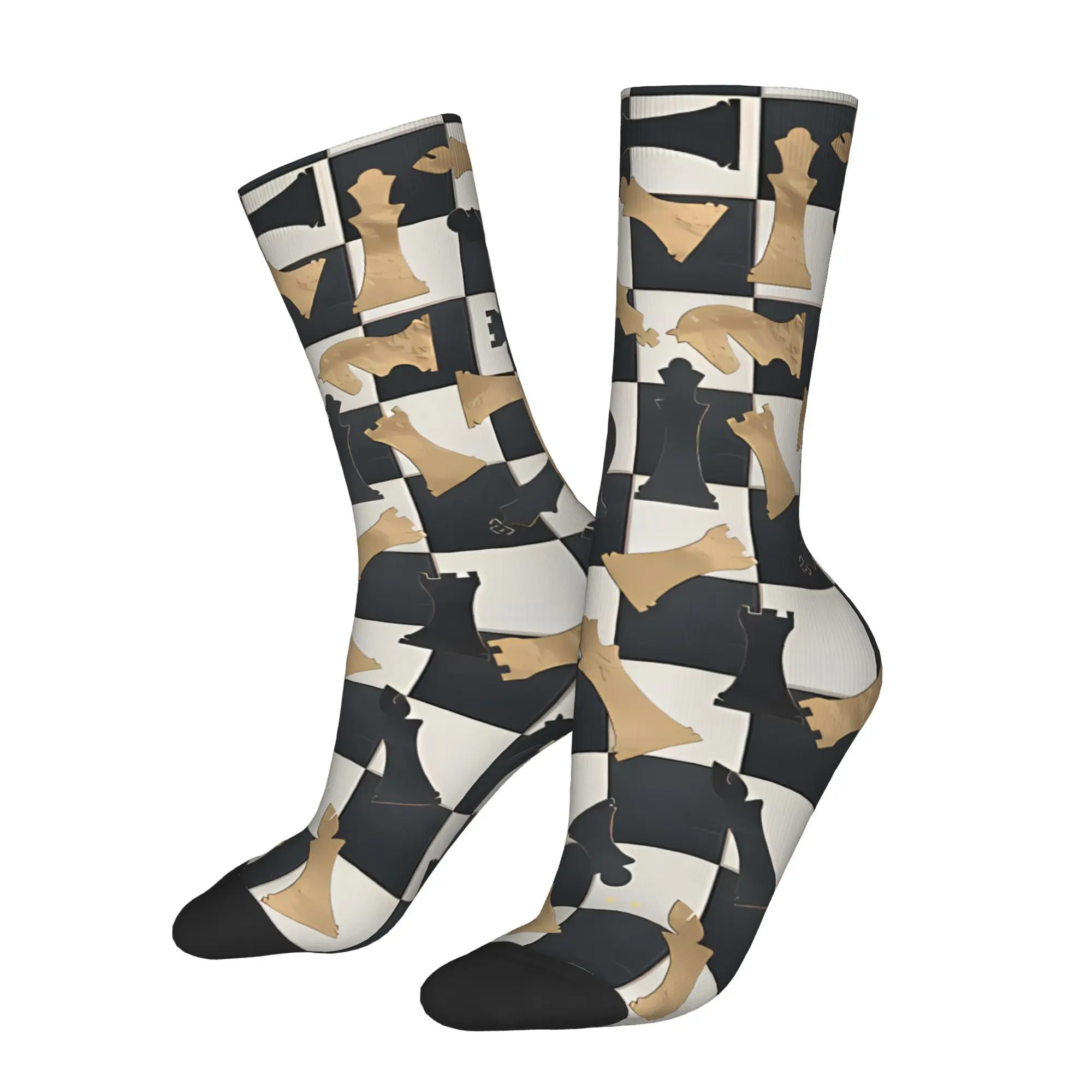 

Chess Figures Sock Printed Man Polyester Fashion