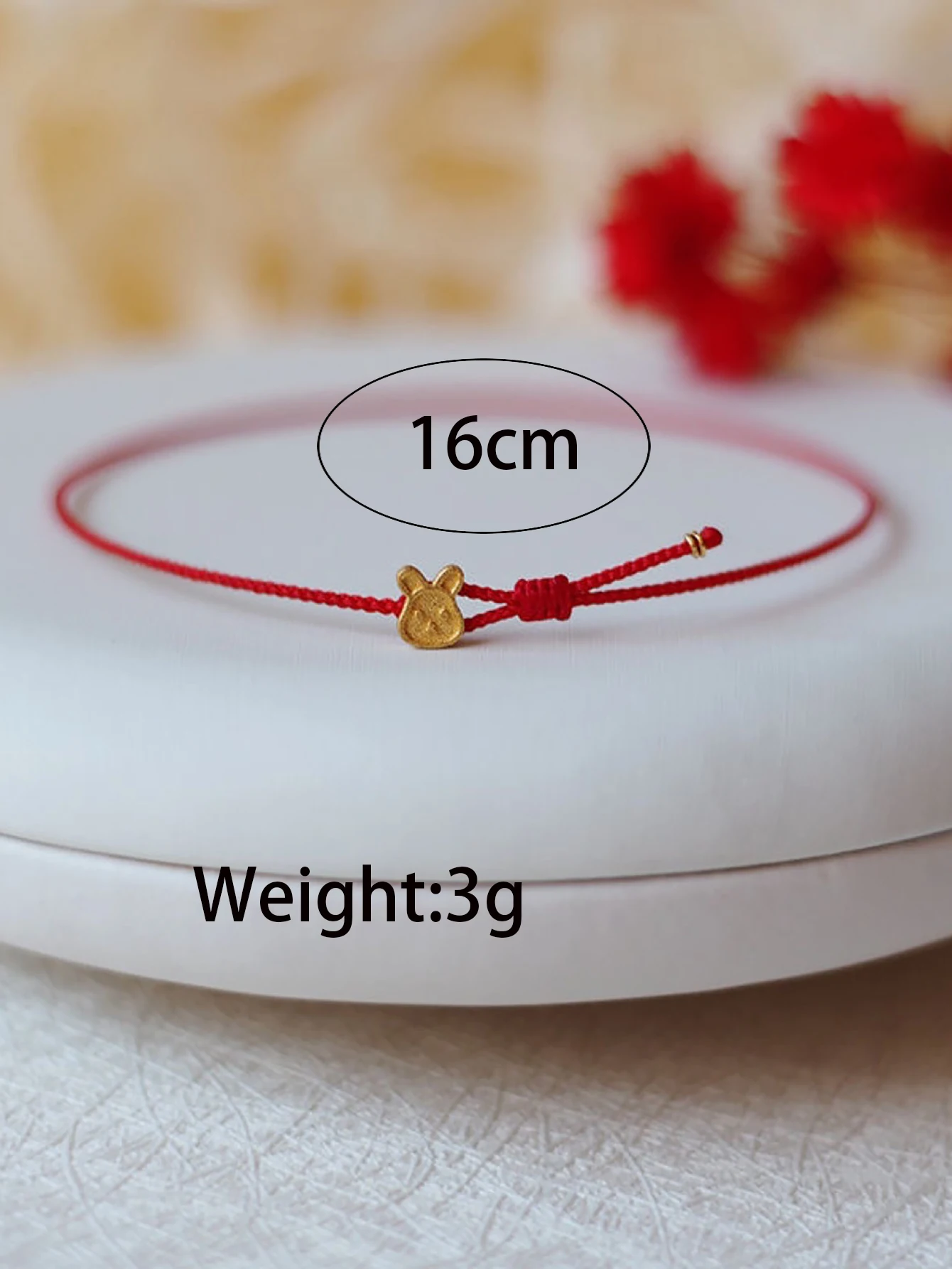 1pc simple and personalized zodiac rabbit red rope couple adjustable woven bracelet activity gift accessory