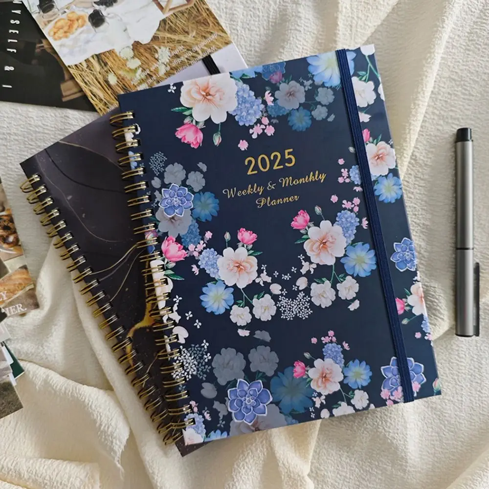 2025 A5 Weekly Planner Hit Your Goals Increase Productivity 2025 Personal Journal Front/Rear Pocket Month Tabs