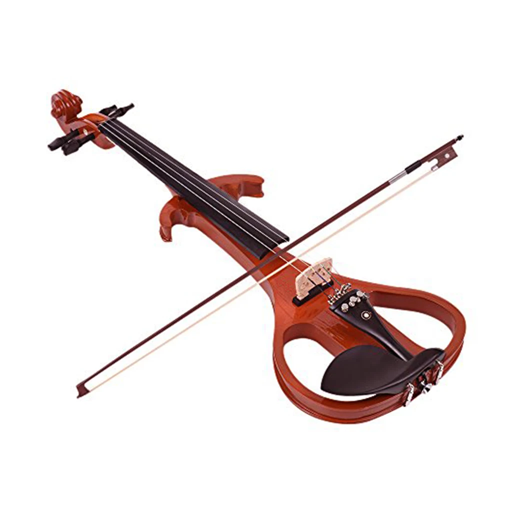 LOMMI 4/4 Electric Violin Fiddle Stringed Instrument Basswood Silent Violin with Fittings Cable Case For Music Lovers Beginners