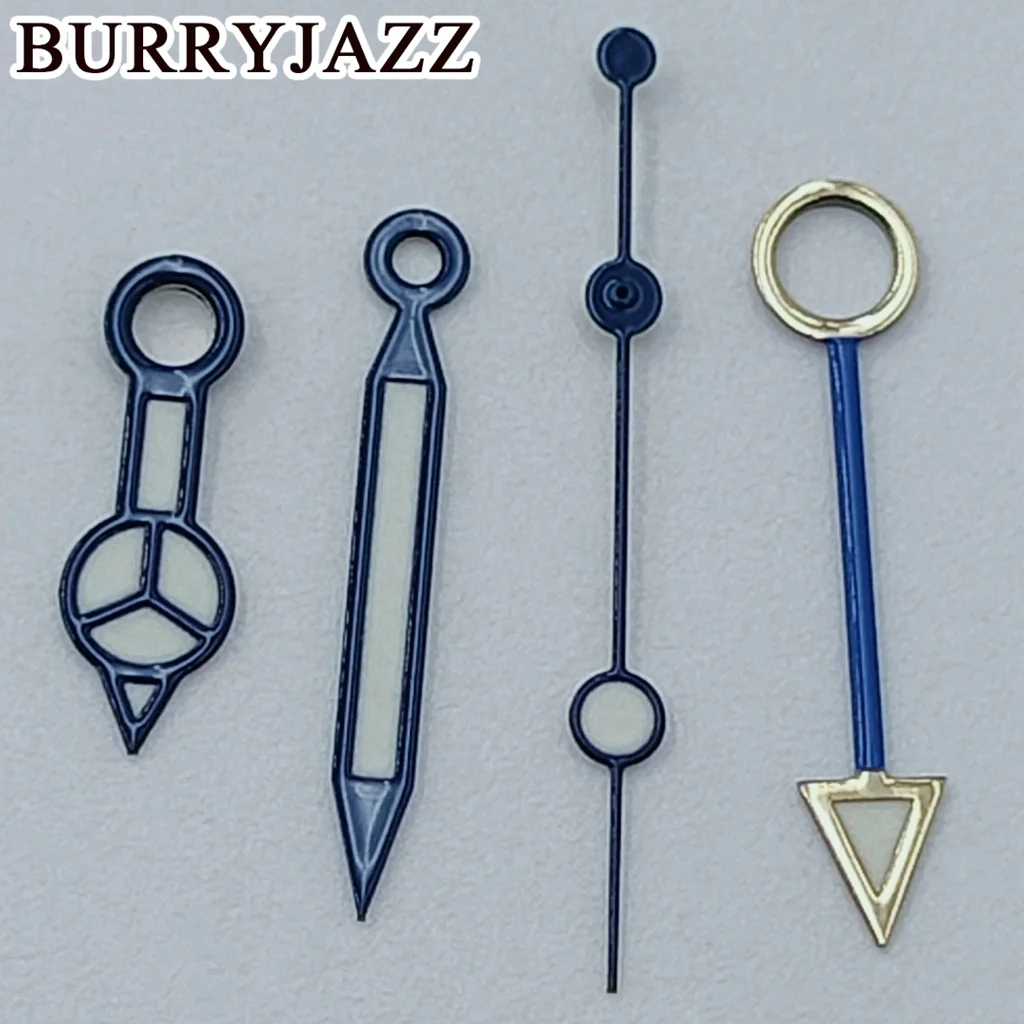 BURRYJAZZ NH34 GMT Uhrzeiger Silber Blau Rot Lila Grün Schwarz Roségold Zeiger Grün Leuchtend – Detail 8