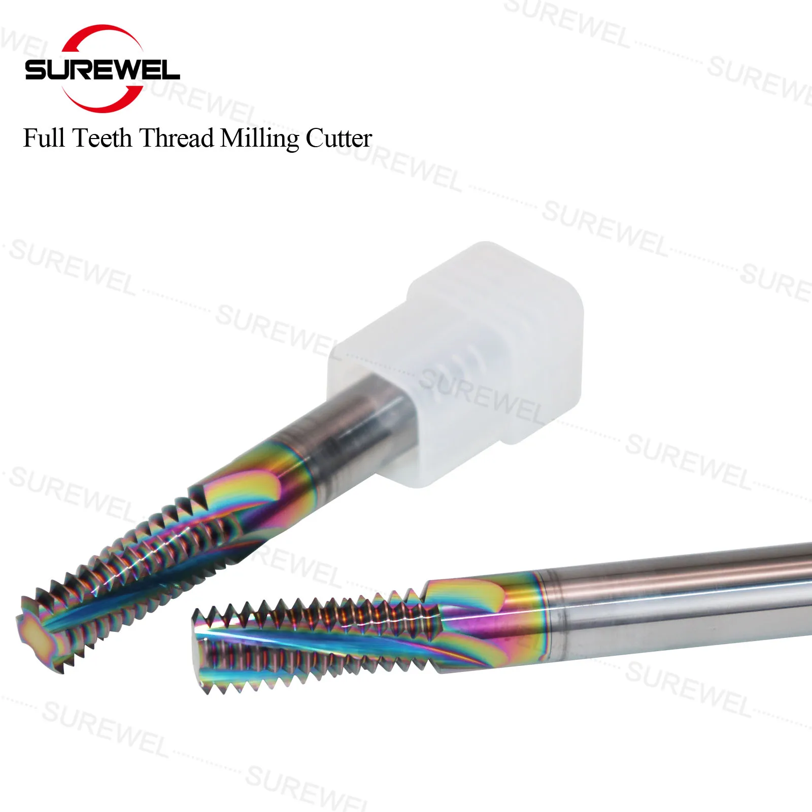 SUREWEL Full Teeth Threading End Mills Tools CNC M6 M8 M10 M12 Carbide Thread Milling Cutter Boring Cutter For Copper Aluminum