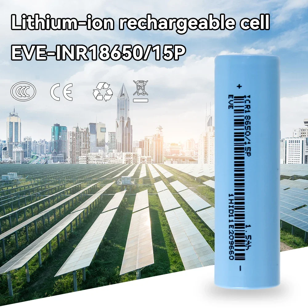 EVE 15P 3.7V 1500mah 3.7V Lithium ion Battery Grade A 18650 Battery 3.7V Rechargeable Flat Top 18650 NMC Li-ion For Portable Fan