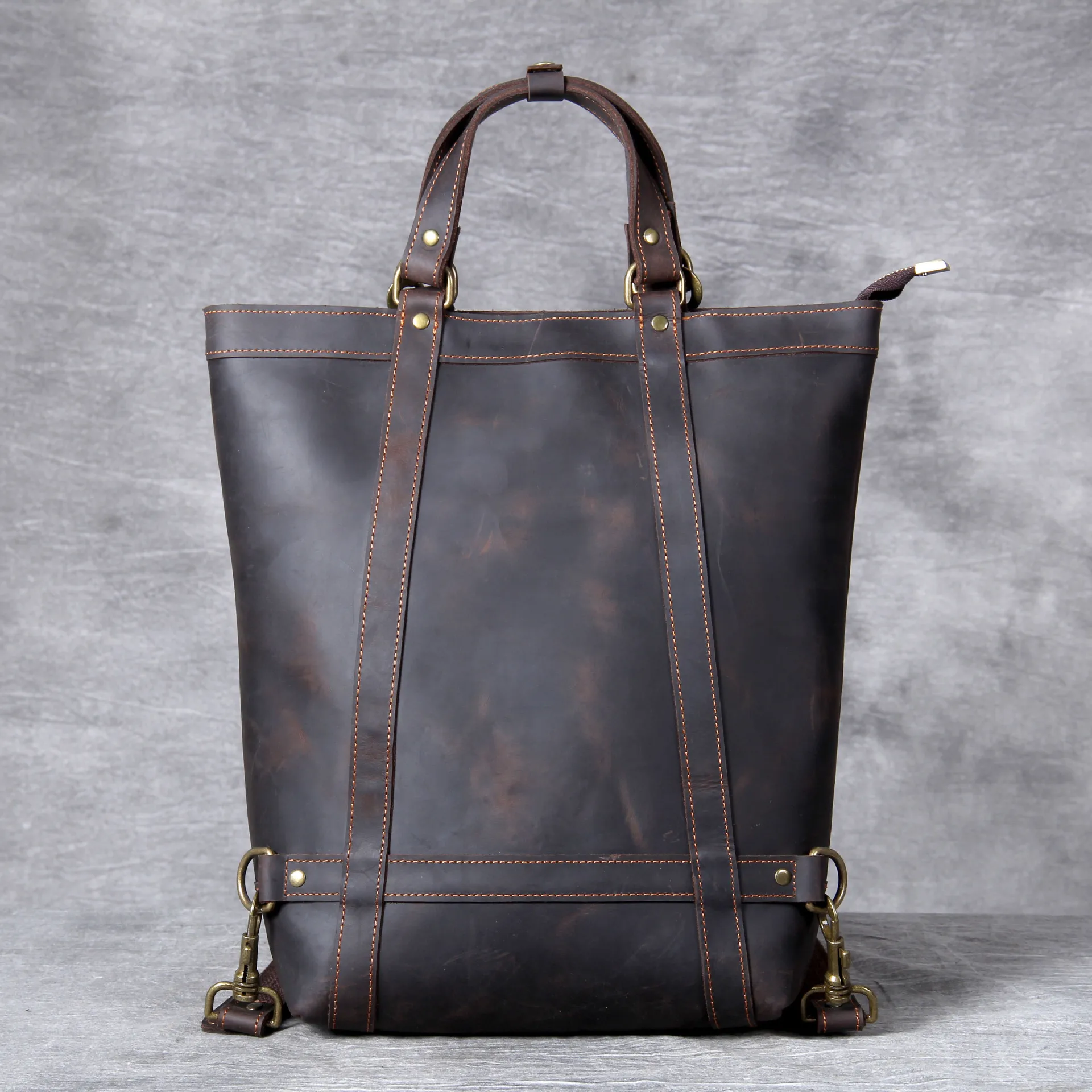 Bolso Retro de cuero Crazy Horse para hombre, maletín portátil multiusos con personalidad para ordenador portátil