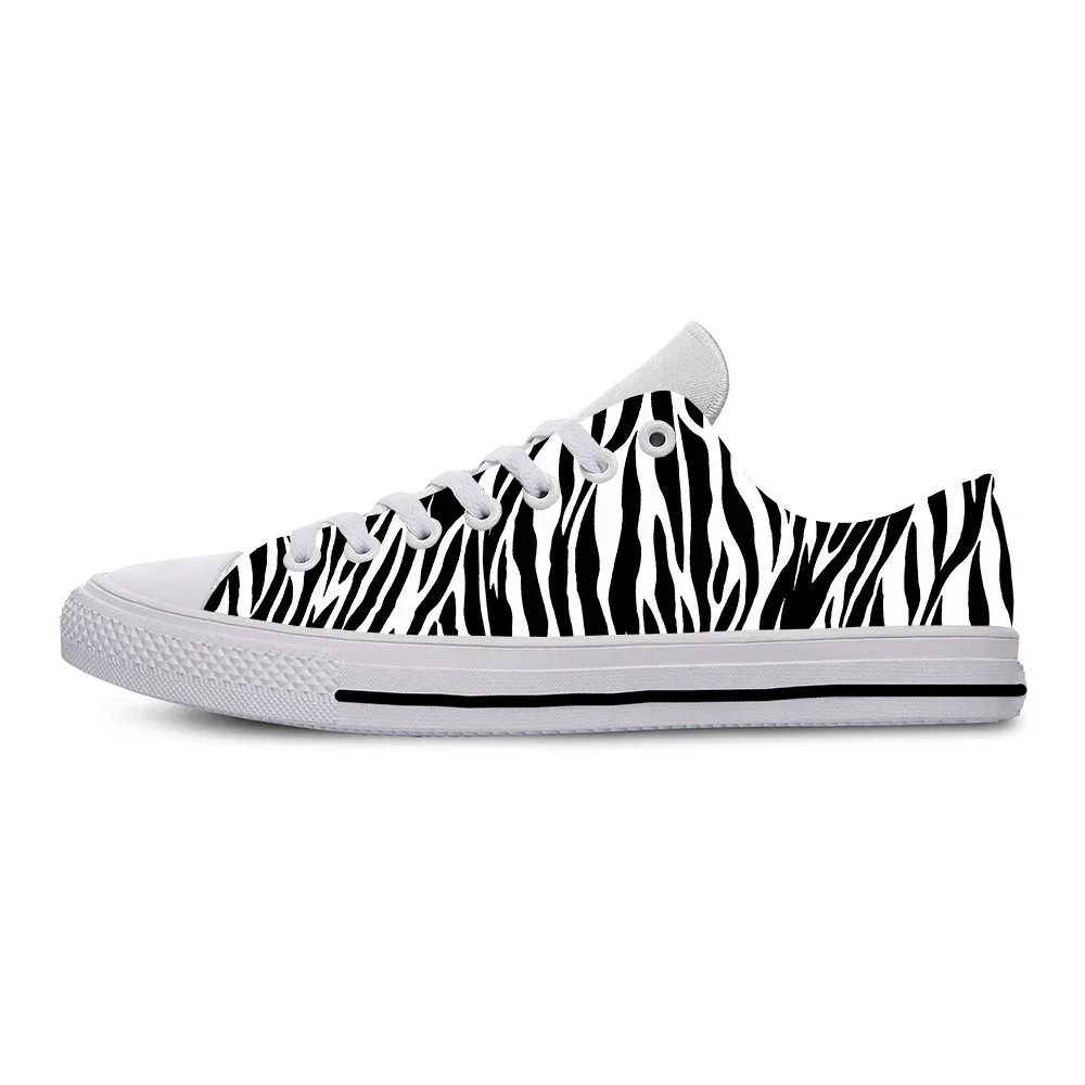 

Summer Zebra Print Stripe Cute Funny Casual Shoes Low Top Latest Board Shoes Lightweight Breathable Female Men Women Sneakers