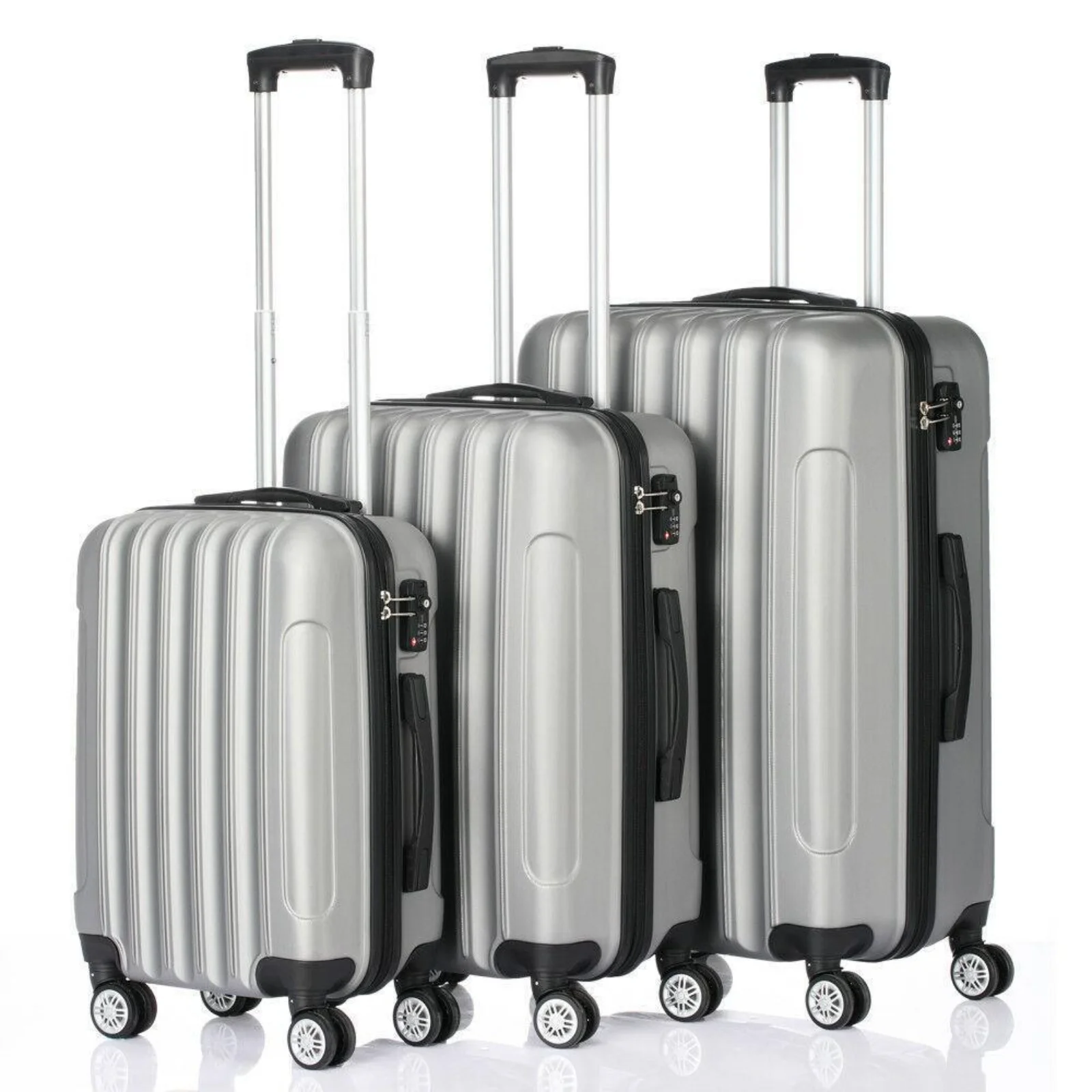 

Hardside 20"24"28" Nested Spinner Suitcase Luggage Set With TSA Lock Grey United States