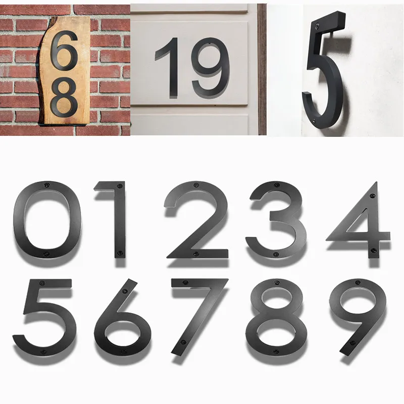 数字と文字のアクリルフローティングハウス,モダンなドアサイン,デジタル0-9,屋外番号,住所プラーク,スラッシュサイン,125mm