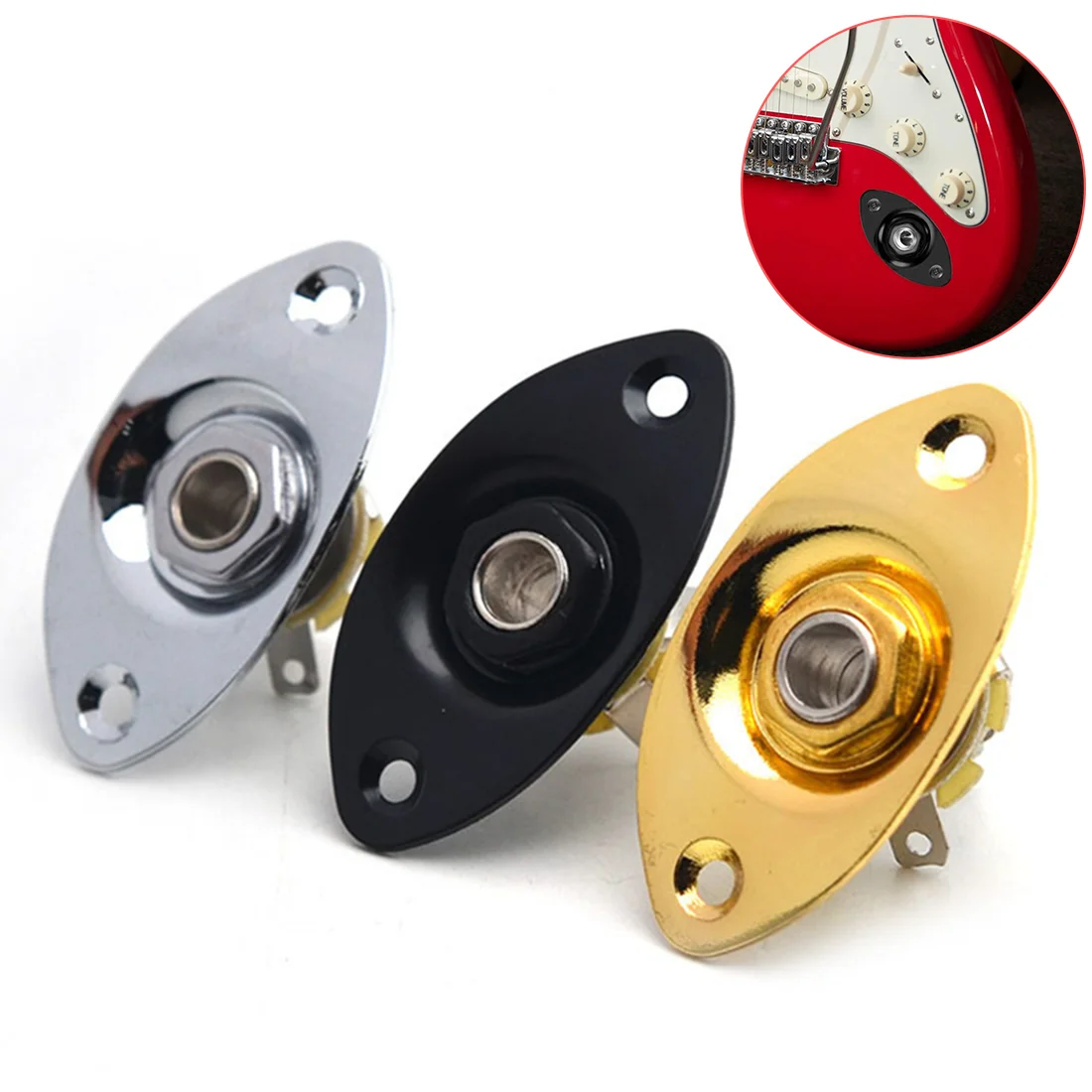 Guitar Output Jack Plate 6.35mm Electric Guitar Output Jack 1/4