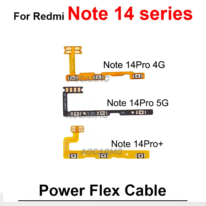 Power On Off Volume Buttons lex Cable Replacement Parts For Redmi Note13 Note 13 Pro 4G 14 Pro+ Plus 5G