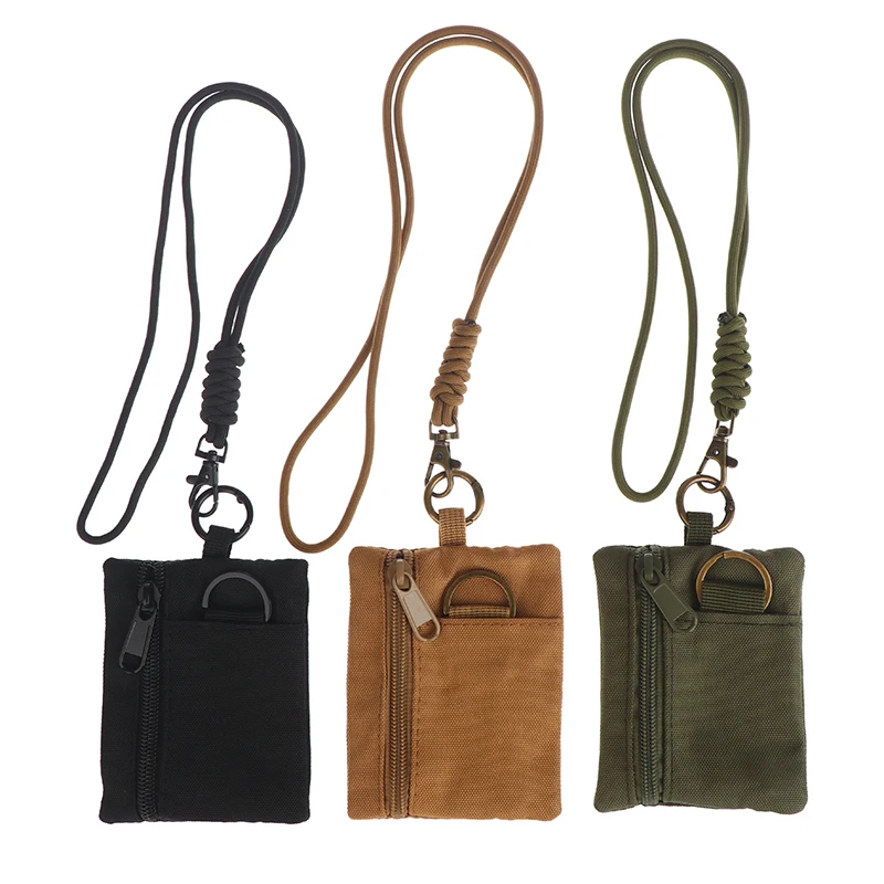 Mini Casual Halsband-Münzbörse Kartenhalter Reißverschlusstasche für Männer und Frauen Schlüsseltasche Kleine Tasche Kopfhörerhülle mit Lanyard – Detail 12