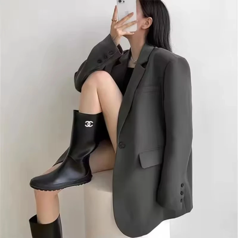 

Spring Autumn New Black Heavy Industry Diamond-Encrusted Suit Jacket Women's High-end Design Sense Minority Street Blazer Female