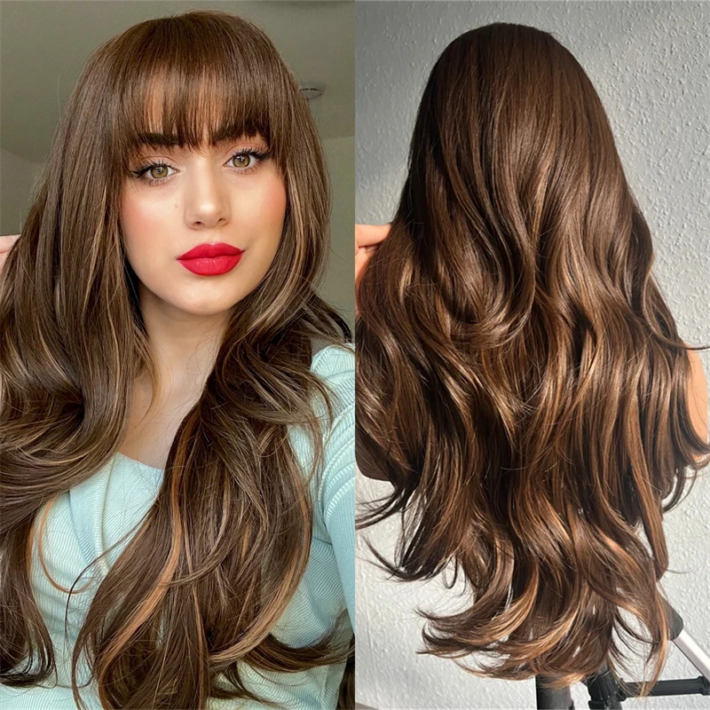 أومبير براون شقراء يسلط الضوء على الاصطناعية HD الدانتيل شعر مستعار أمامي مع الانفجارات جودة عالية غلويليس عالية الكثافة الباروكات الفاخرة للاستخدام اليومي #1