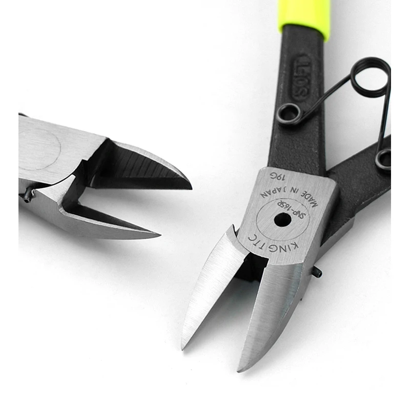 TSUNODA Slim-type Diagonal Cutter for Plastics Cutting Pliers with Torsion Spring TTC Plastic Nippers NO.SNP-145R|SNP-165R