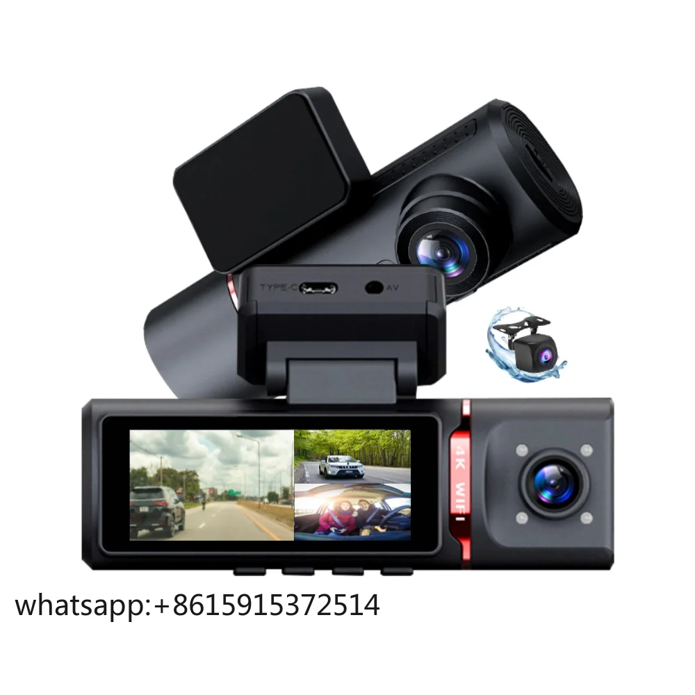 كاميرا TLCRETE للرؤية الليلية الأمامية واي فاي داش كام لكل أوتوماتيكية 170 للسيارات 4k 4g مع تتبع مباشر Gku 3 قنوات Para Coche Camera Dash Ca #1