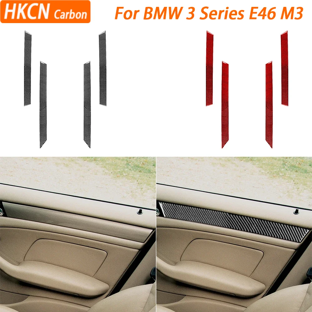 

Carbon Fiber Inner Door Panel Decorative Strips Car Inteior Decoration Accessories Sticker For BMW 3 Series E46 M3 1998-2005