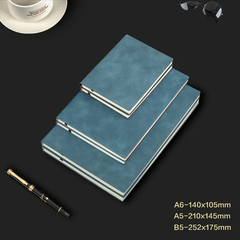 A6 Size Simplicity Business Notebook for Worker Retro Solid Color Scrapbook Journal for Student Daily Notepad School Supplies