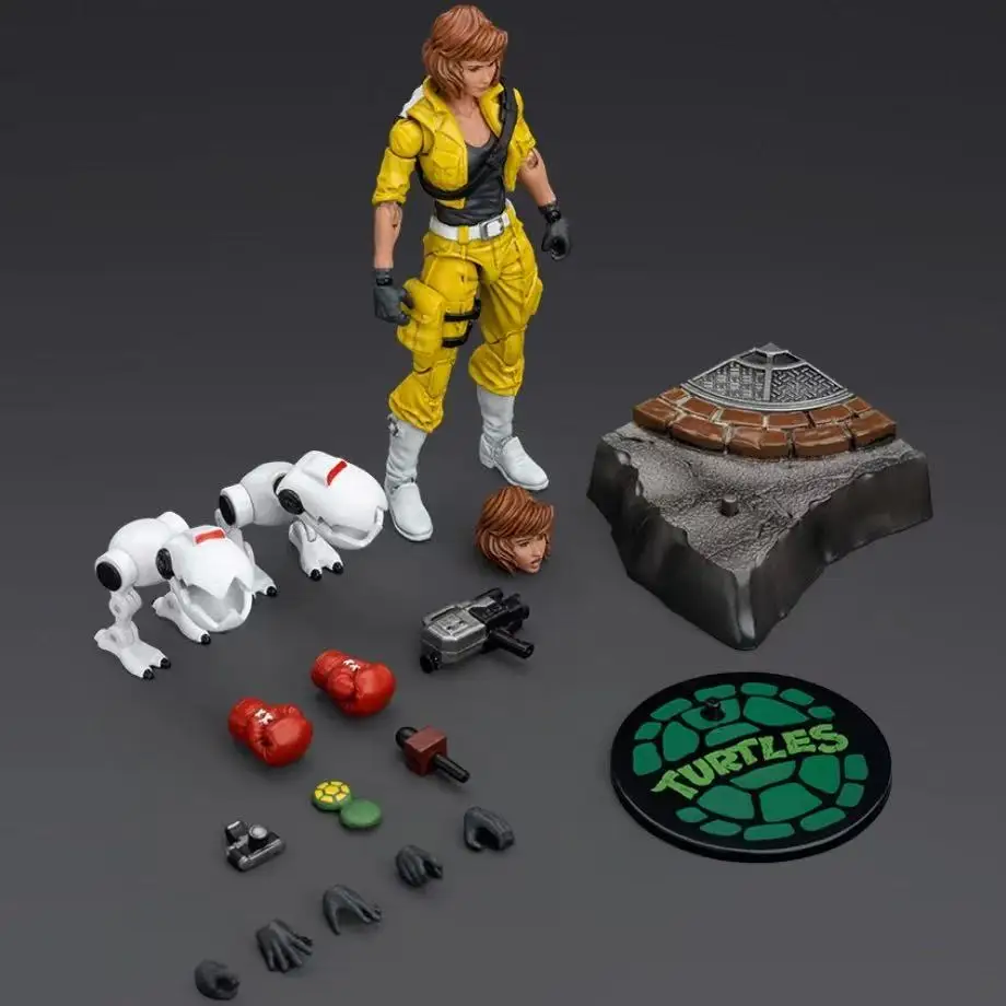 JOYTOY 1/18 แอ็คชั่นฟิกเกอร์เต่าสปลินเตอร์ เอพริล โอ'นีลอะนิเมะของเล่น