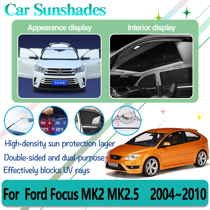 

Full Coverage Car Sunshade For Ford Focus MK2 MK2.5 Hatchback Sedan 2004~2010 Windshield Anti-UV Sun Protector Cover Accessories