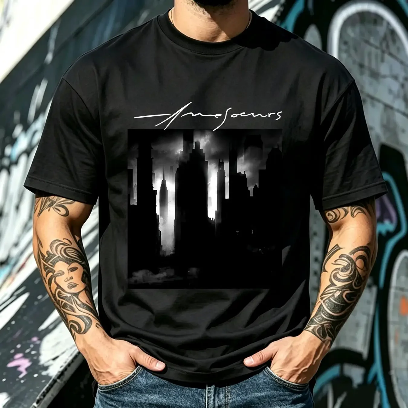 washed T Shirt Vintage Amesoeurs Sz XL Post Punk Black Metal Alcest Peste Noire long or short sleeves vintage Washed