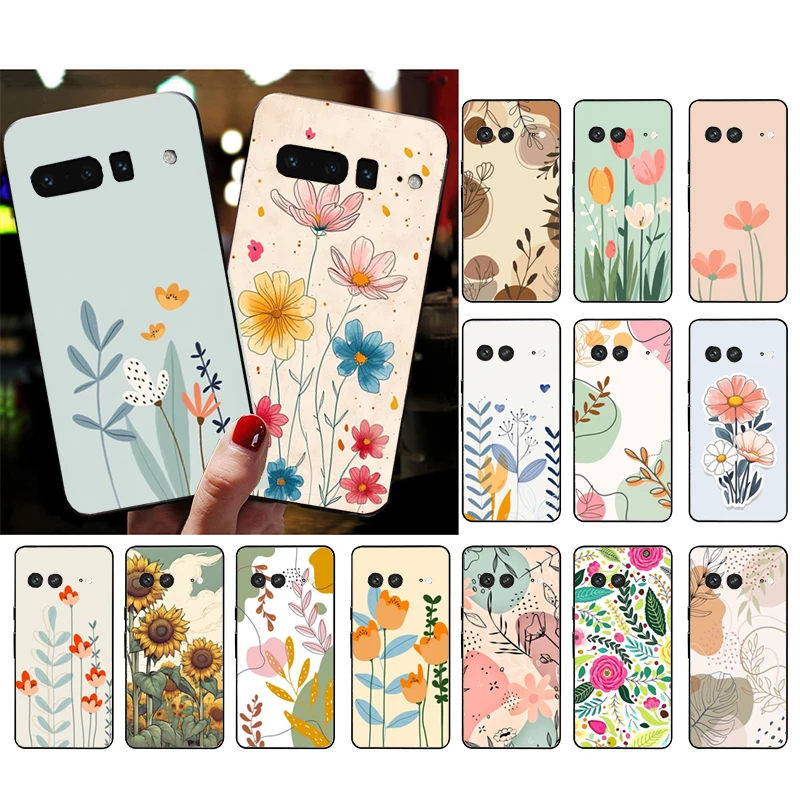 

Cute Cartoon Candy Painted Flower Phone Case For Google Pixel 9 Pro XL 8 7 6 Pro Pixel 8A 7A 6A 4A 3A 3XL Pixel 8 7 6 5 4