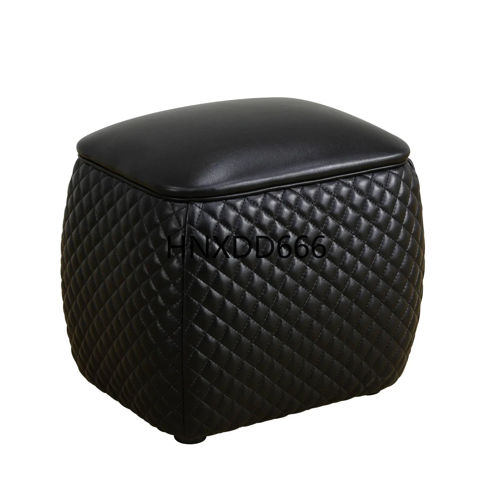 

Black Cat-Scratch Leather living room Square Low Stool