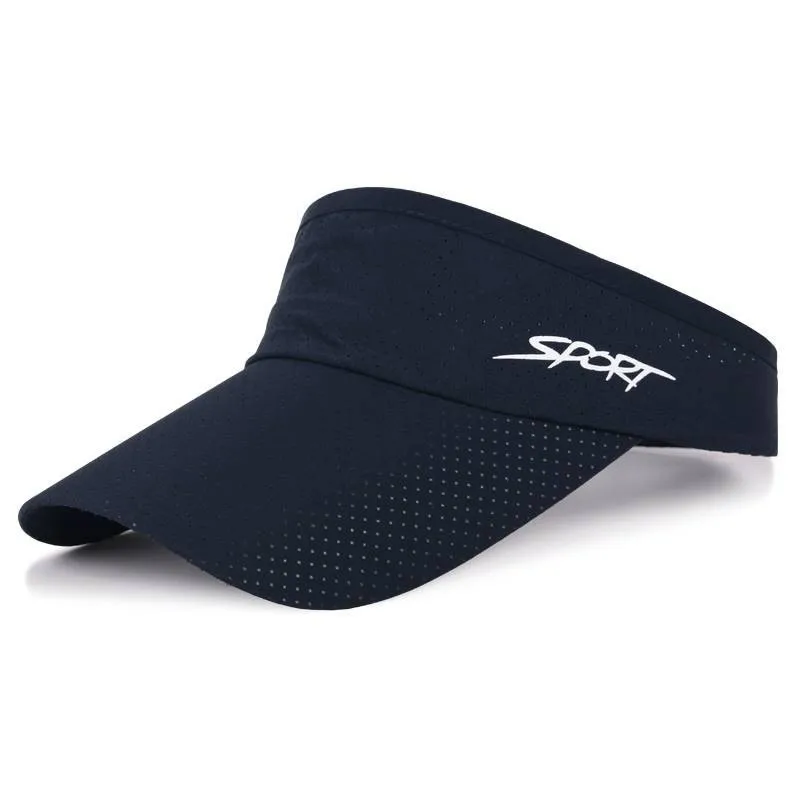 Sun Protected Men Womens Cool Breathable Sport Visor Hat Golf Tennis Visor Cap Grey Black Navy Beige White Blue