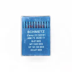 100 Pcs Genuine Schmetz Sewing Needle B-27 SES MY 1023 SES UY 191 GS SES DCx27 SES 70/10 75/11 For Industrial Sewing Machine