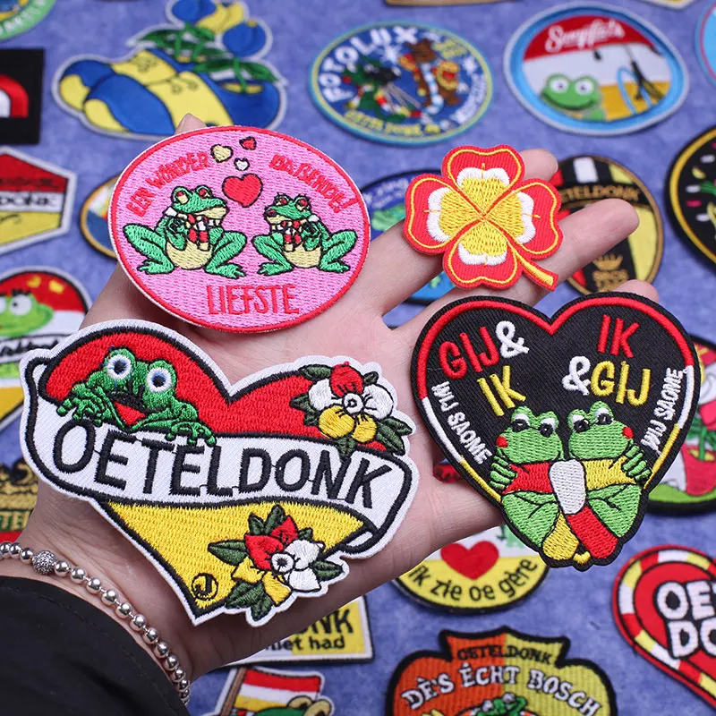 Oeteldonk Embleem Embroidered Patches Clothing Thermoadhesive Patches Fusible Patch on Clothes Carnaval Embleem Shoulder Badges