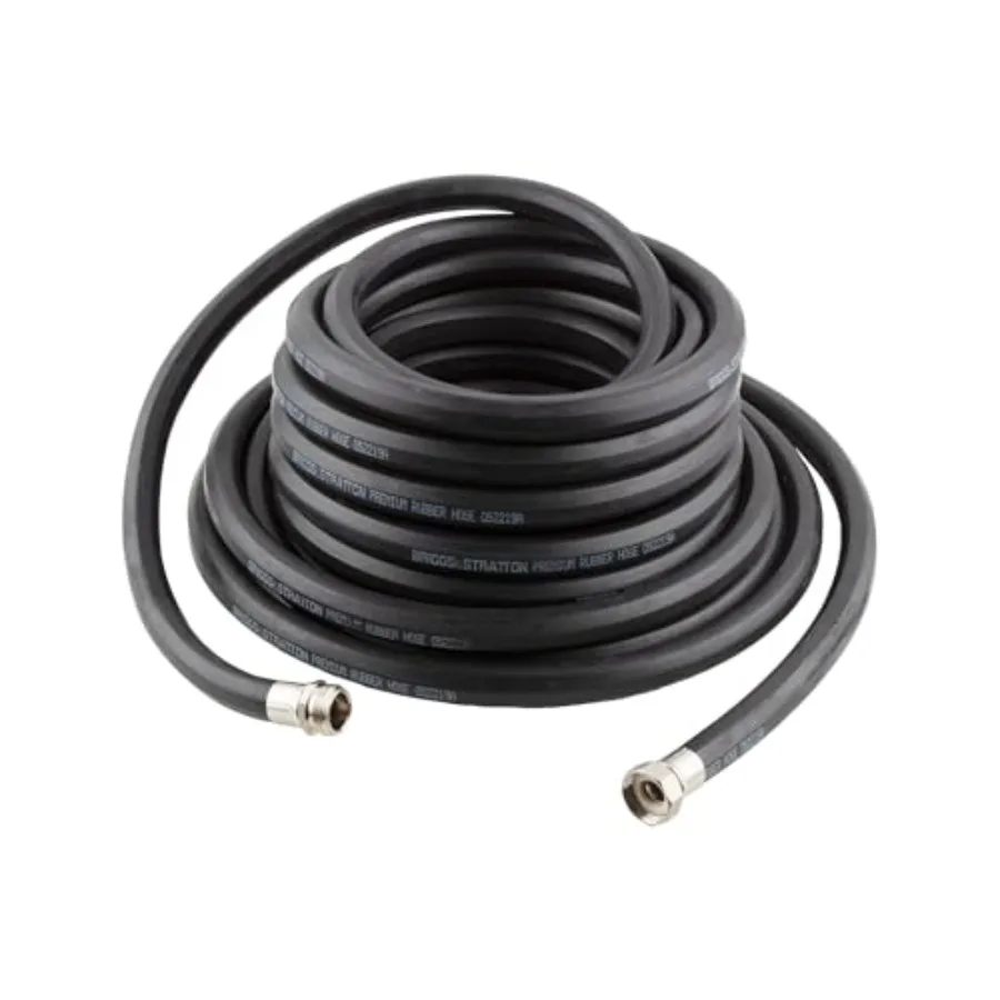 

50-Foot Premium Heavy-Duty Rubber Garden Hose for Outdoor Use Black Durable and Leak-Resistant