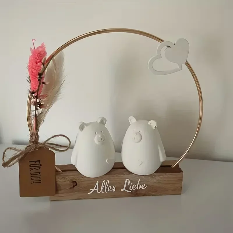 

Premium 4Pcs 3D Cute Bear Silicone Mold For Scented Candles Plaster Resin Desktop Decor