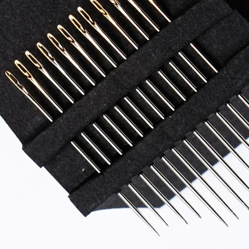 12/36Pcs Blind Needle Elderly Needle-side Hole Hand Household Sewing Stainless Steel Sewing Needless Threading Diy Jewelry