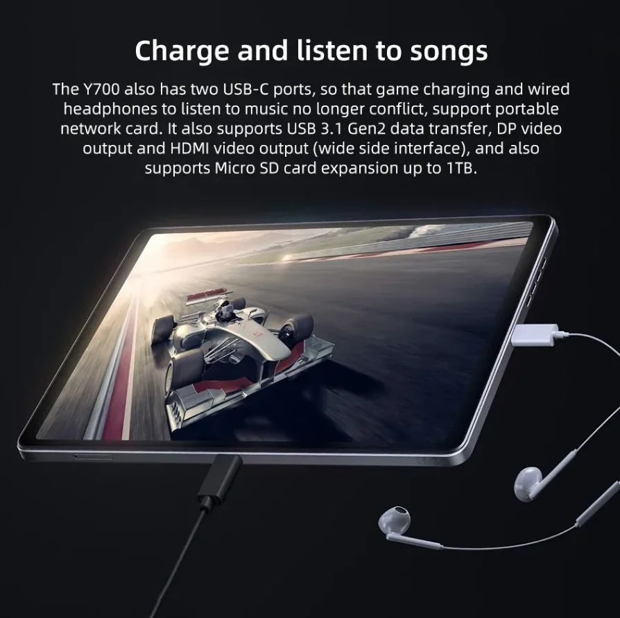 تابلت الألعاب Lenovo Legion Y700 Gen 2 2023 Snapdragon 8 16G+512G 165 هرتز عالي التحديث 8.8 بوصة شاشة WIFI 144 هرتز 45 وات شحن