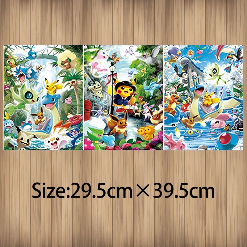 Anime Pokemon 3D Lenticulaire Poster Gengar Lapras Eevee Kom Levend met verbazingwekkende 3D Effecten Wall Art Print (Zonder Frame)