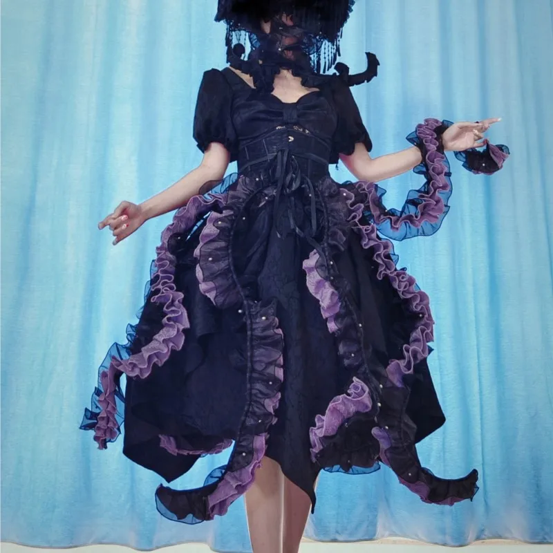 Robe d'Halloween de forme concave, tempérament élégant, peut être