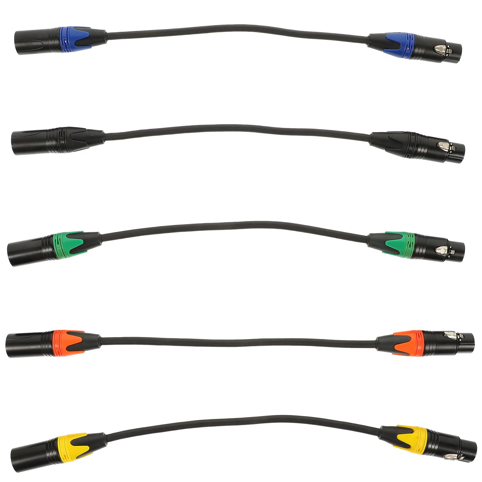 

5pcs Xlr Male To Female Patch Cables Microphone Audio Cable Durable Adapter Connector For Mic High Sound Quality Reliable Audio
