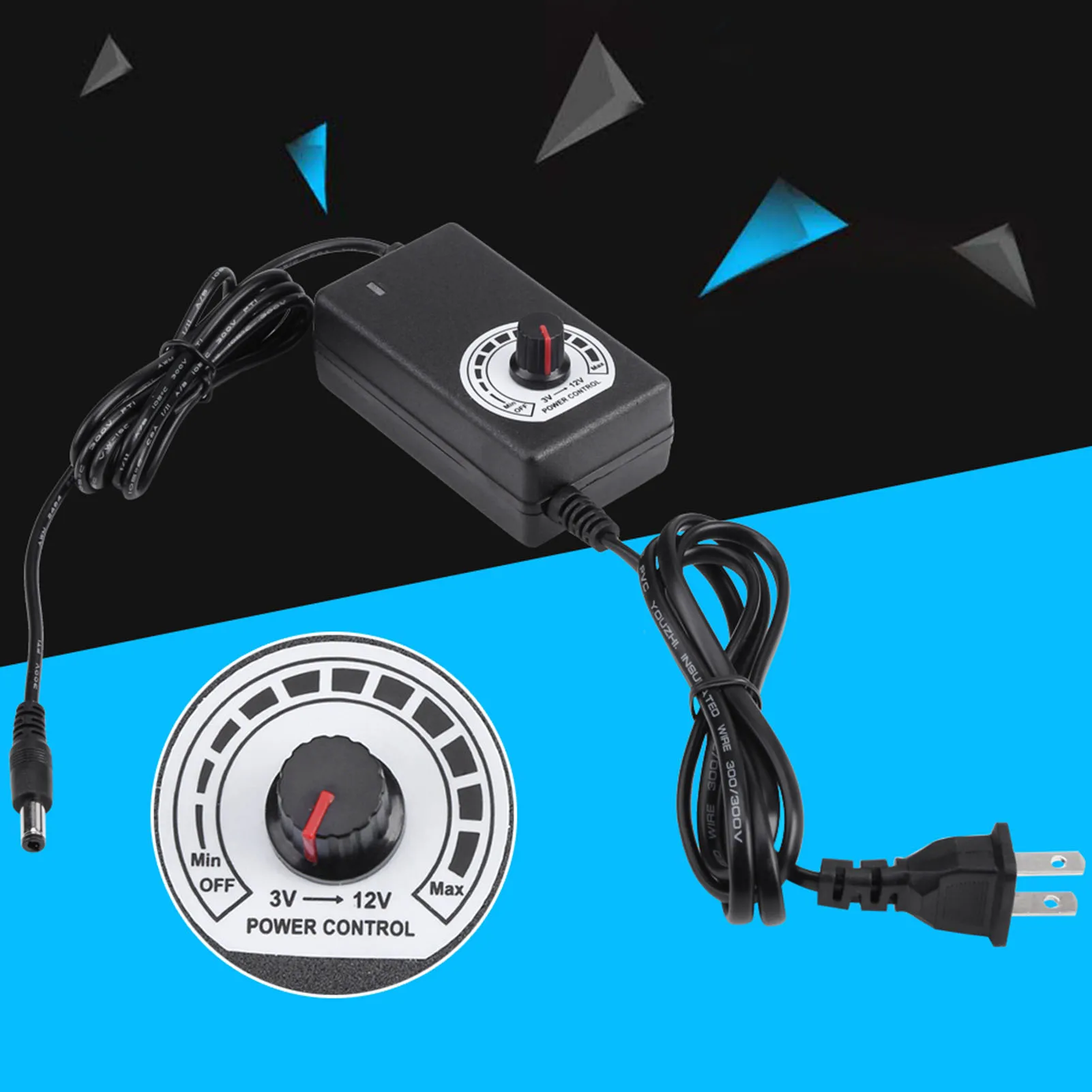 AC to  Adapter 3‑12V 2A Adjustable Power Supply Motor Speed Controller with AC to  Adapter Adapter Speed Controller