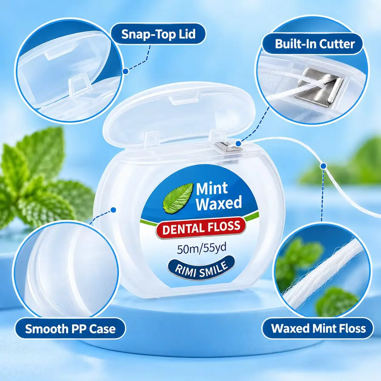 2Pcs Pack Dental Floss 100M Per Roll, Ultra Strong Unbreakable Floss for Deep Teeth Cleaning Oral Care