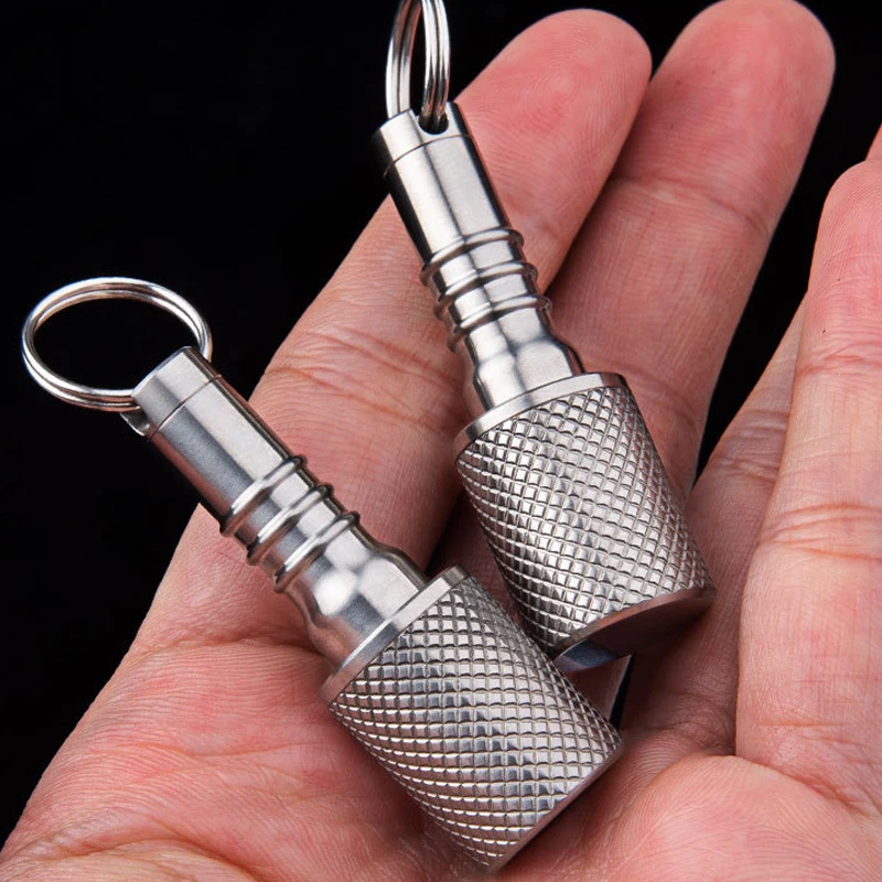 

Портативный уличный EDC в форме гранаты из титанового сплава, водонепроницаемое отделение, маленькая бутылка для лекарств, брелок, инструмент