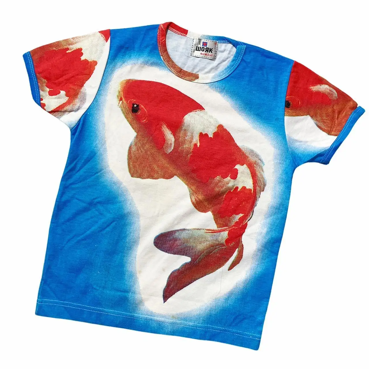 Fashion Y2k style 90s ornamental fish Punk Graphics Crop Top Vintage Punk Tee Streetwear Short Sleeve T-shirt Summer Baby Tees