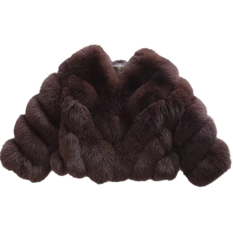 

Women Faux Fur Coats V Neck Work Short Coat Thick Warm Outerwear Y2k Streetwear Elegant Jackets Open Stitch Autumn Winter