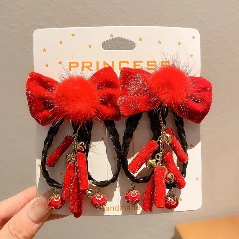 

Cloth Chinese Tassel Fan Hairpin Bow Tassels Japanese Kimono Headwear Girl Hair Accessories Flower New Year Bow Hairpin