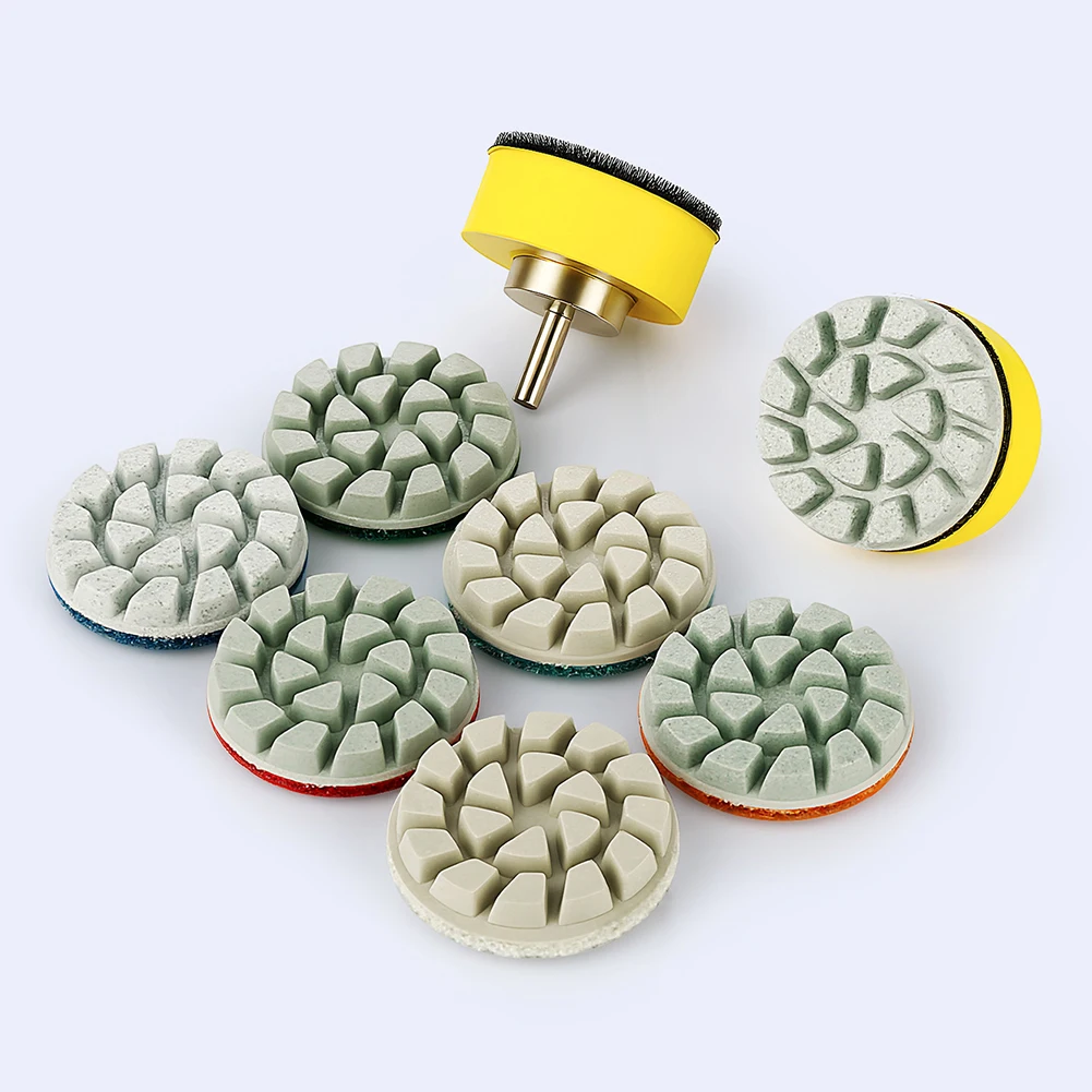 50-3000# Grit 1 Inch Sponge Polishing Pad Wet Dry Buffer Grinding Disc For Marble Granite Concrete Abrasive Tools
