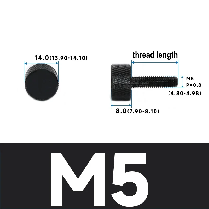 M5 M6 Knurled Thumb Screws for PC Computer Cases Aluminum Alloy Thumb screw Knurled Head Fully Threaded Colourful