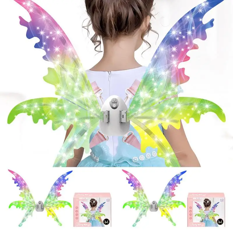 

Fairy Wings With Light Halloween Costume Prop For Theatrical Performance Birthday Dress Up Masquerade Parade Party Lighted wings